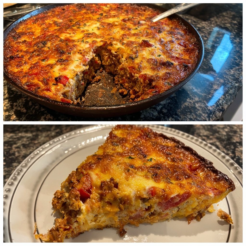 Ground Beef And Tomato Rice Bake