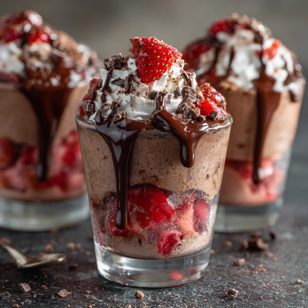Chocolate Strawberry Dessert Glasses