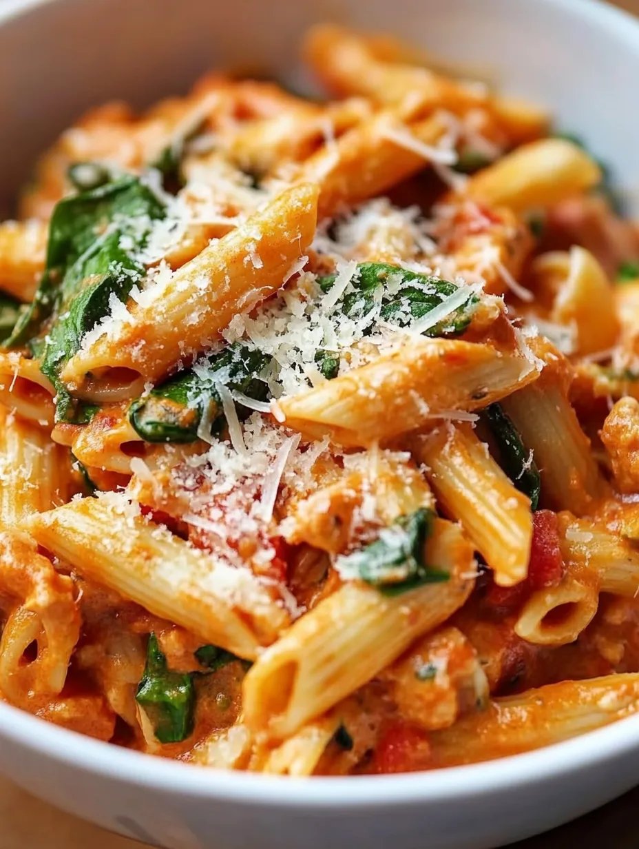 Tomato Spinach Chicken Pasta