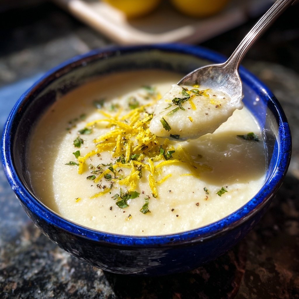 Creamy Lemon White Bean Soup Bowl