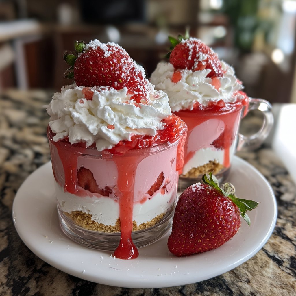 No Bake Strawberry Dessert Cups